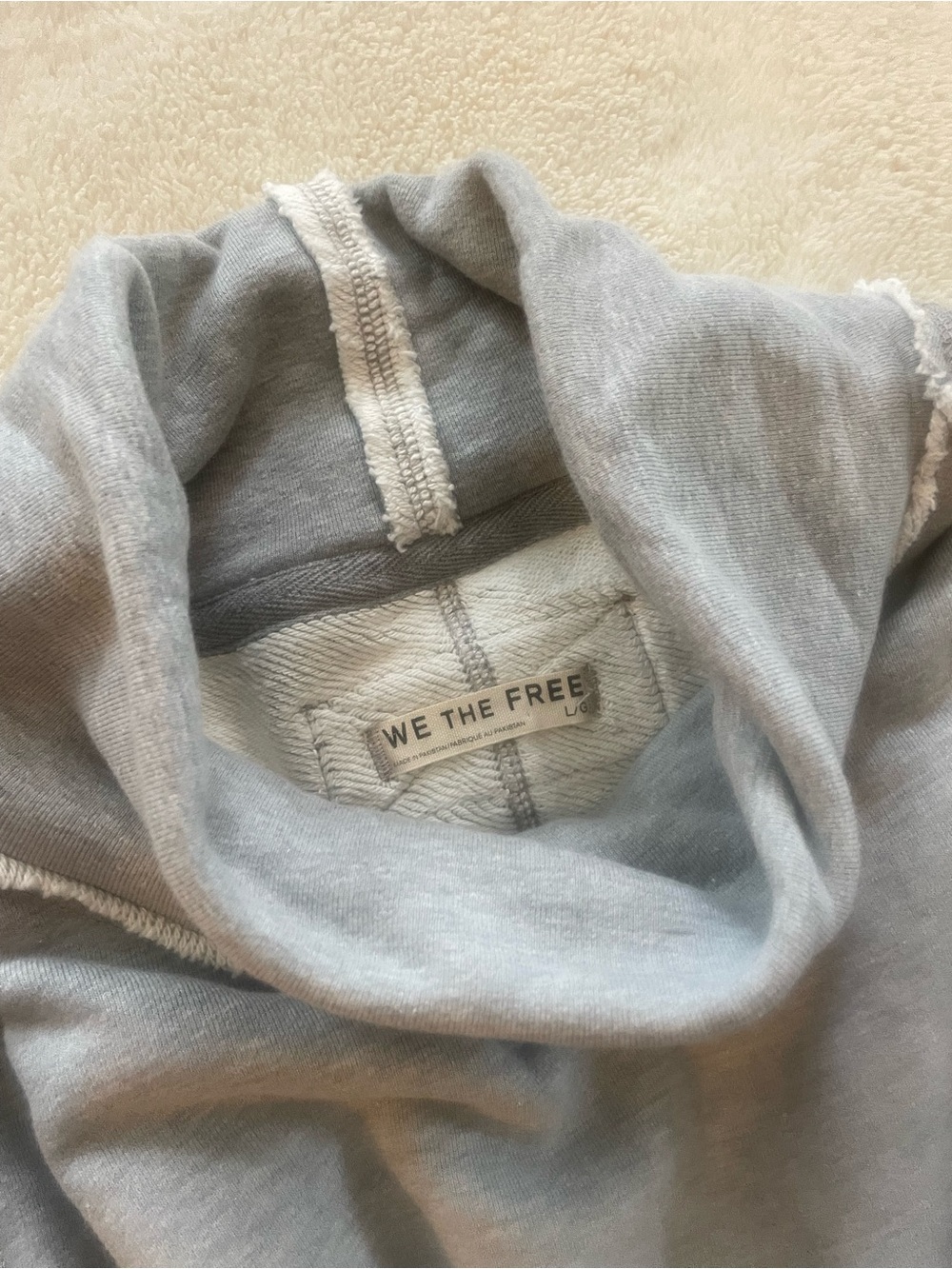 Woman’s Free People Anna gray Turtleneck Sweatshirt - Casual Layered Look - Picture 2 of 4